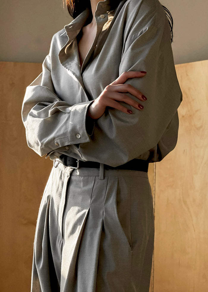 Gelso Shirt - Taupe Melange Shirt The Frankie Shop