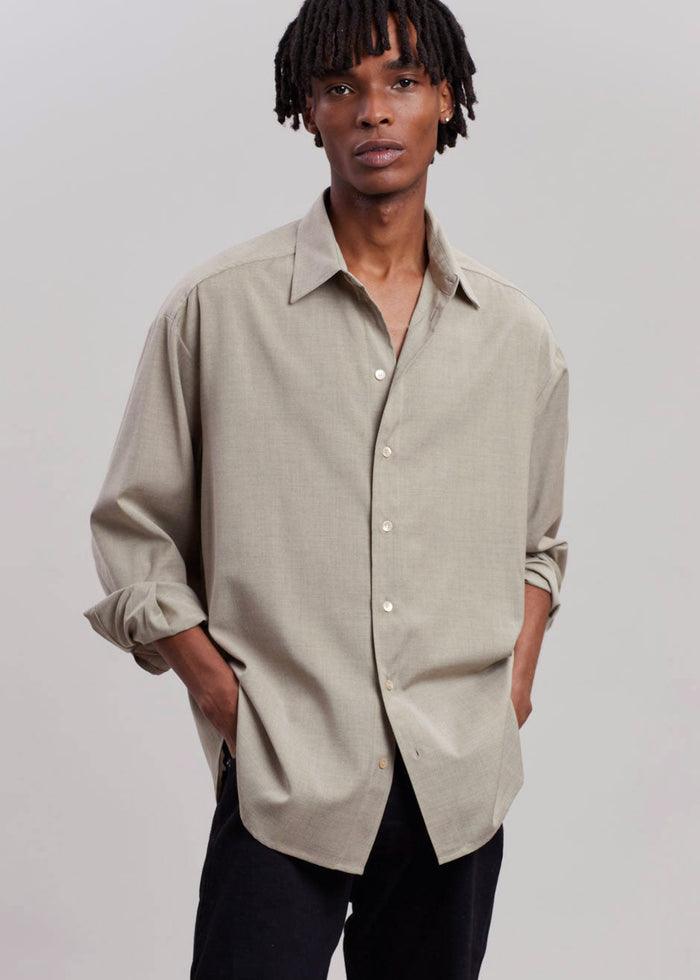 Gelso Shirt - Taupe Melange Shirt The Frankie Shop [gender-male]