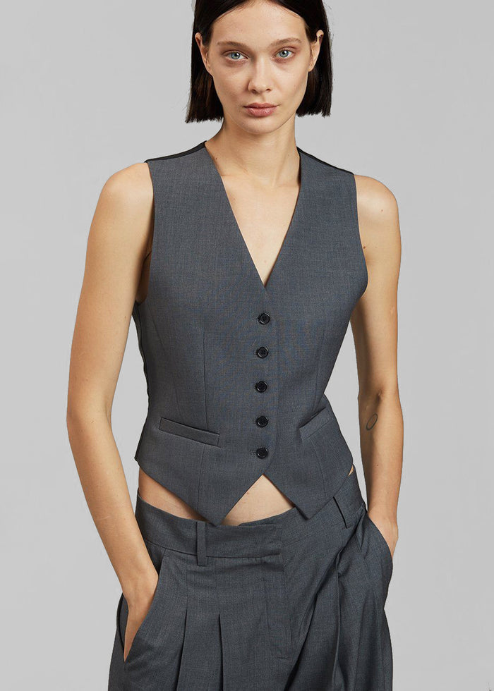 Gelso Waistcoat - Dark Grey Melange