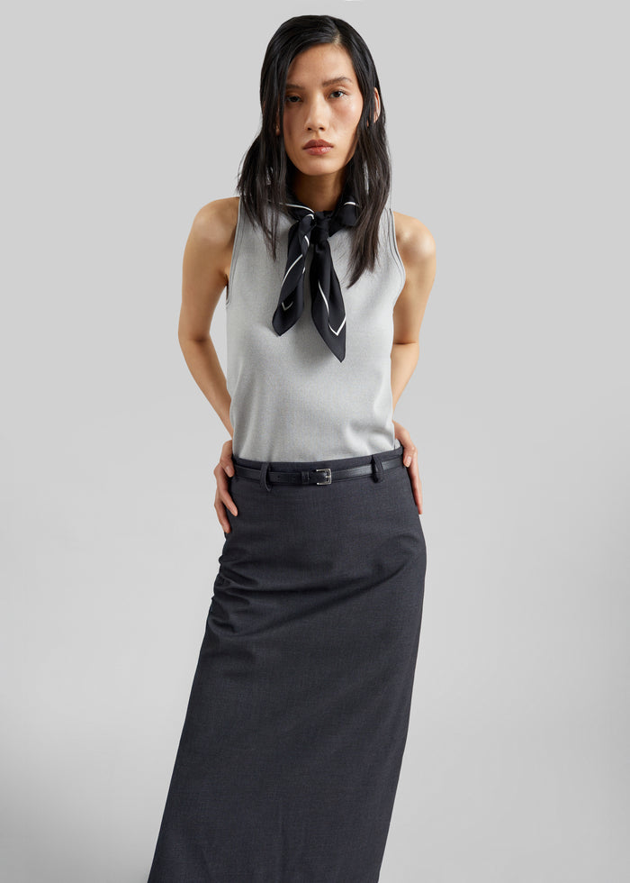 Gema Pencil Skirt - Dark Grey Melange