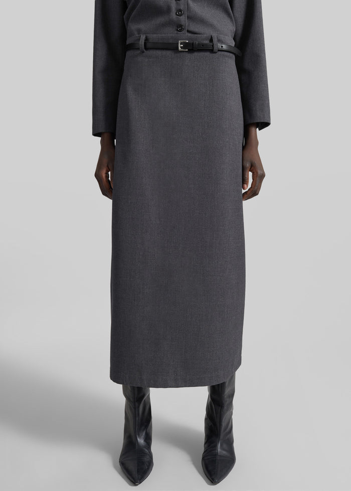 Gema Pencil Skirt - Dark Grey Melange
