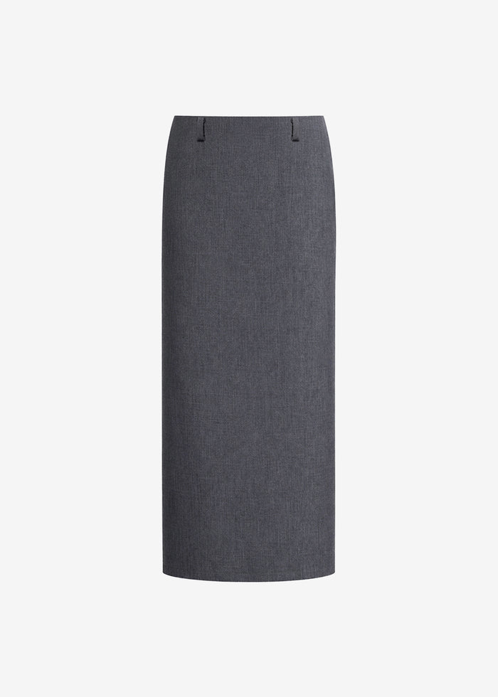 Gema Pencil Skirt - Dark Grey Melange
