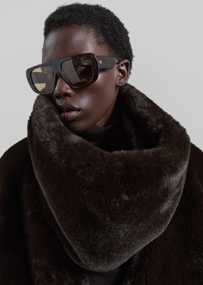 Ginevra Faux Fur Snood - Brown