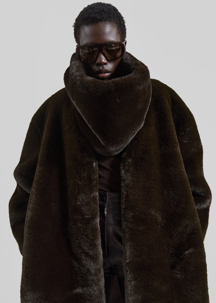 Ginevra Faux Fur Snood - Brown