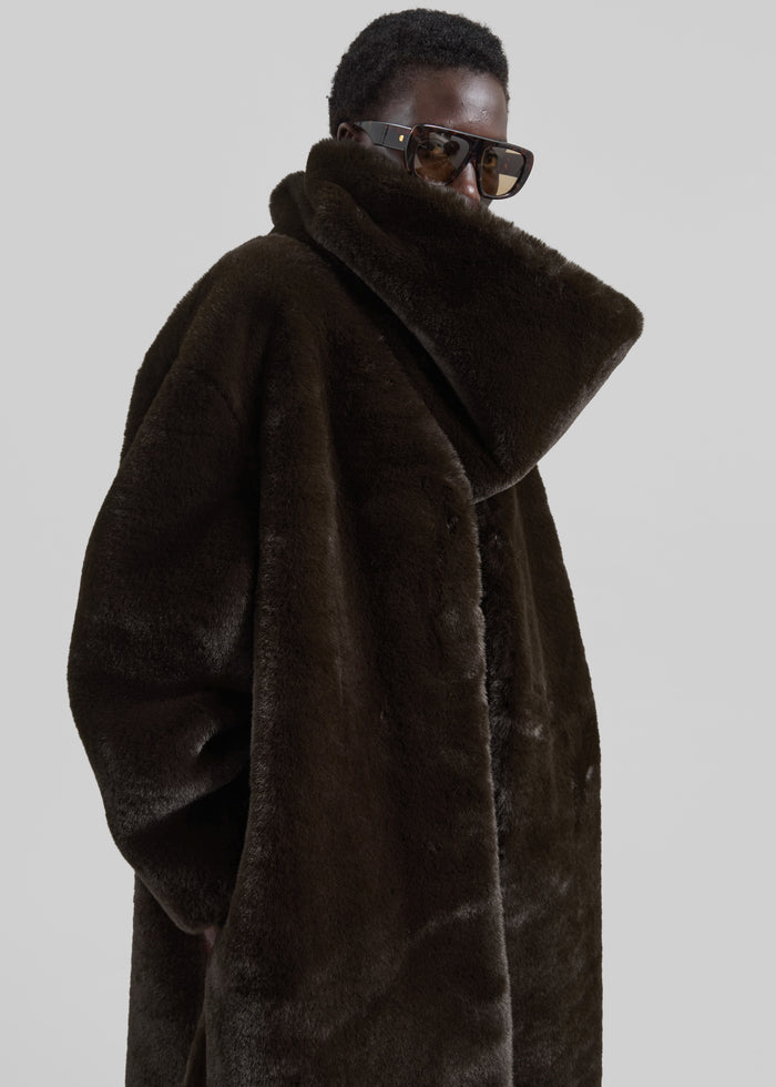 Ginevra Faux Fur Snood - Brown