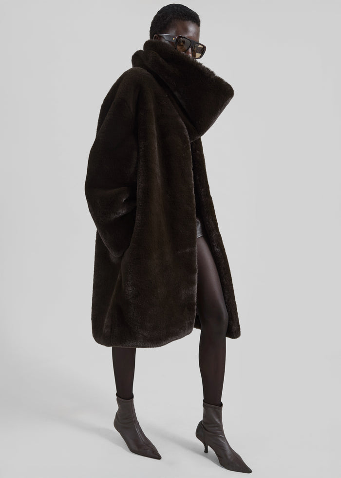Ginevra Faux Fur Snood - Brown