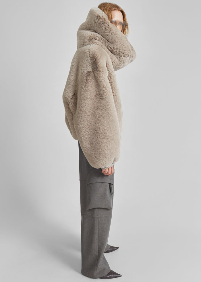 Ginevra Faux Fur Snood - Light Taupe