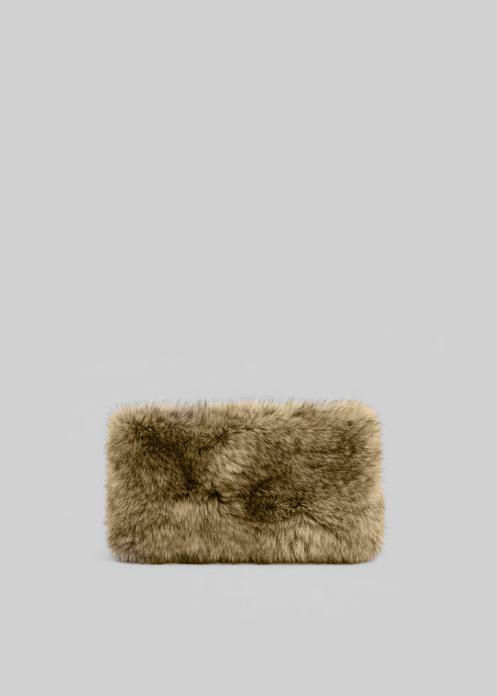 Ginevra Faux Fur Snood - Moss Green Melange