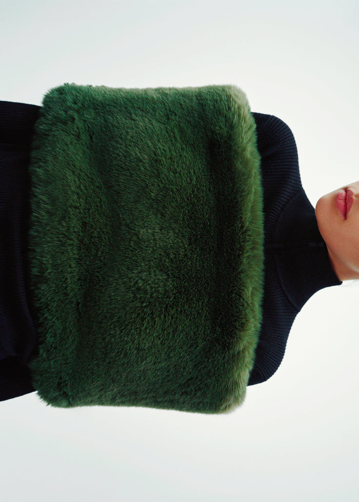 Ginevra Faux Fur Snood - Moss Green