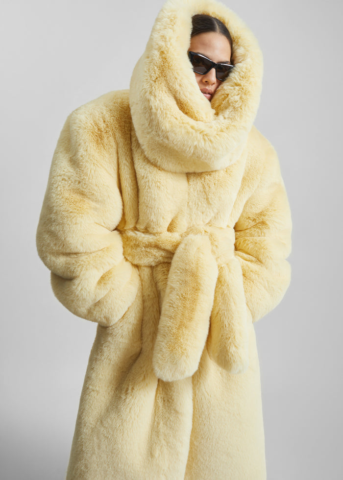 Ginevra Faux Fur Snood - Pale Yellow