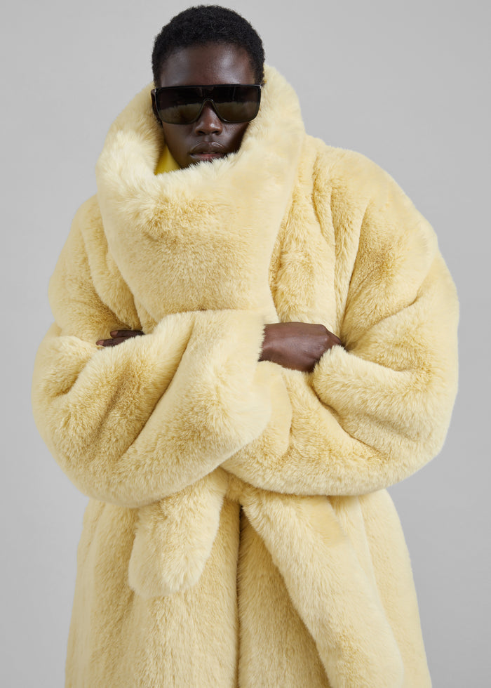 Ginevra Faux Fur Snood - Pale Yellow