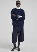 Gio Wool Pleated Bermuda Shorts - Navy