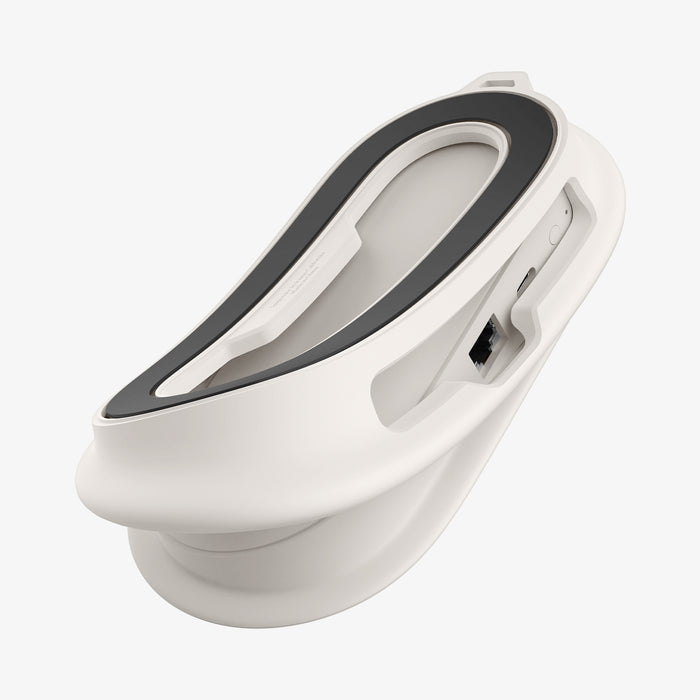 ACS07974 - Google TV Streamer Mount (4K) Silicone Fit in Porcelain showing the partial inner, back, side and bottom