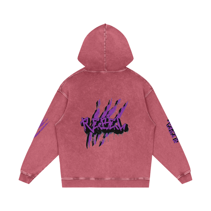 Graffiti, Rebel - Snow Washed Loose Cotton Hoodie
