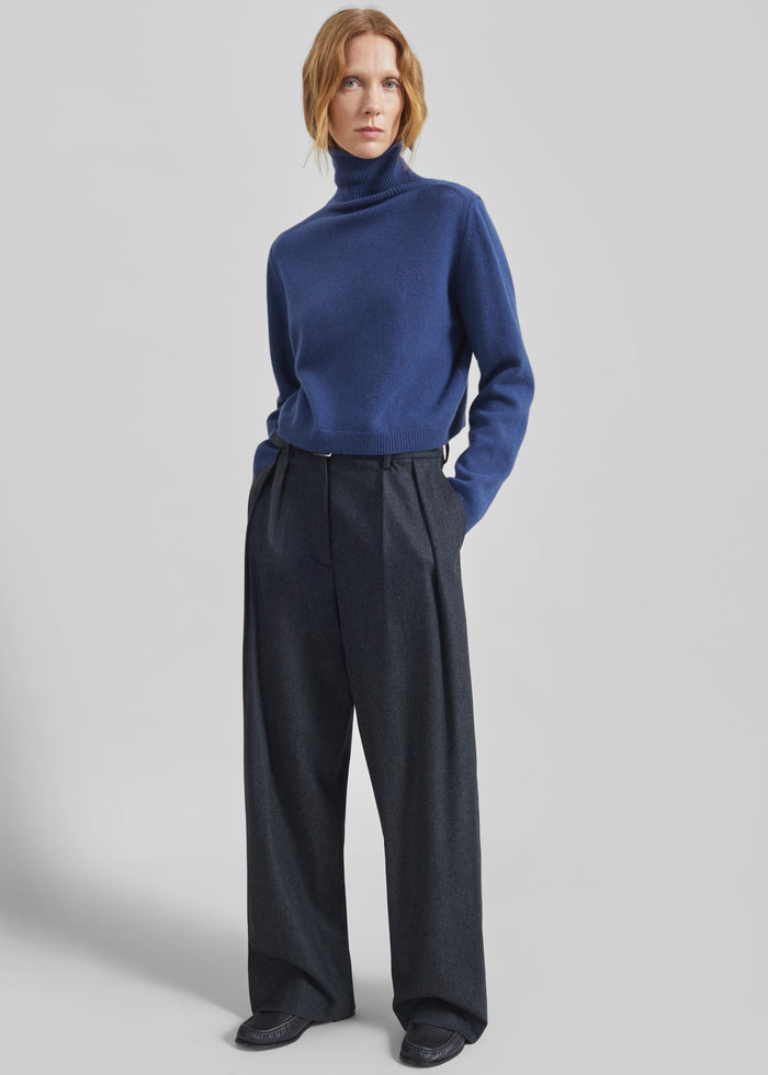 Grenaa Wool Turtleneck Sweater - Blue