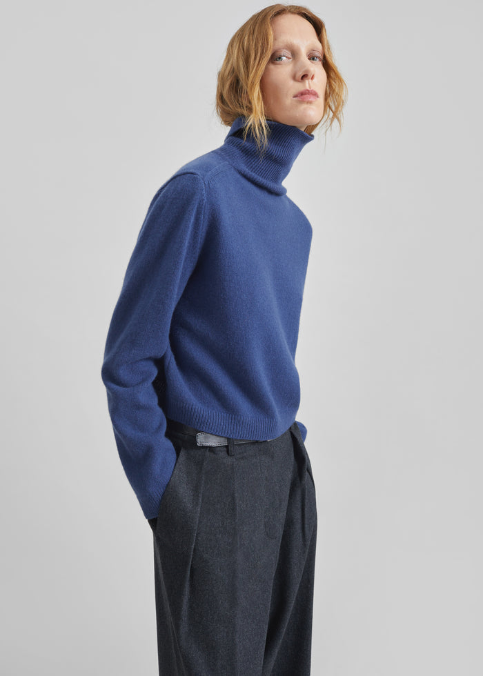 Grenaa Wool Turtleneck Sweater - Blue