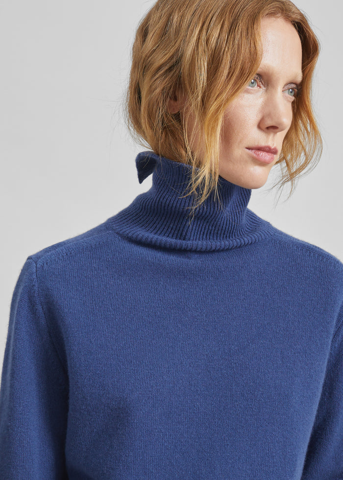 Grenaa Wool Turtleneck Sweater - Blue