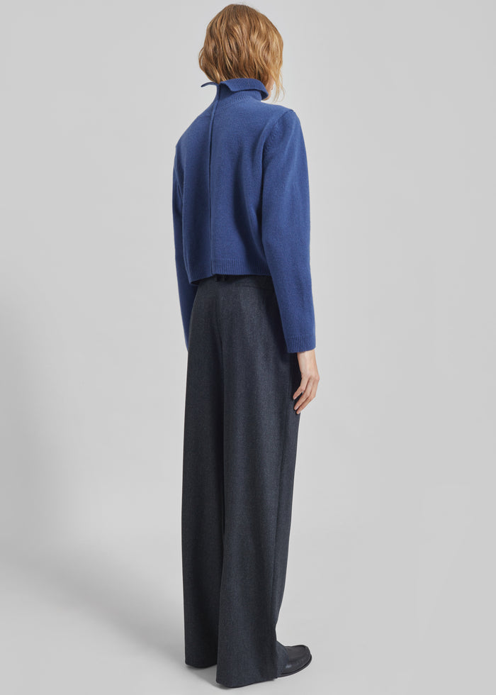 Grenaa Wool Turtleneck Sweater - Blue
