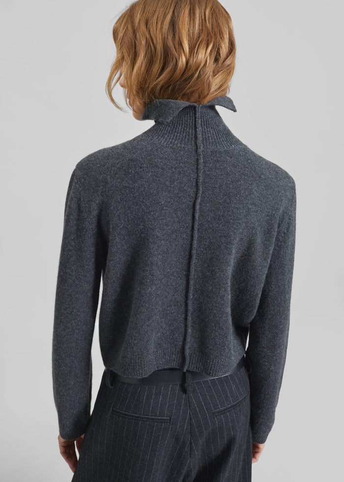 Grenaa Wool Turtleneck Sweater - Dark Grey