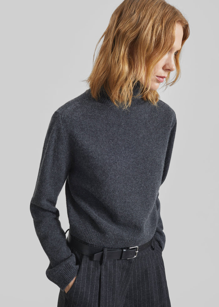 Grenaa Wool Turtleneck Sweater - Dark Grey