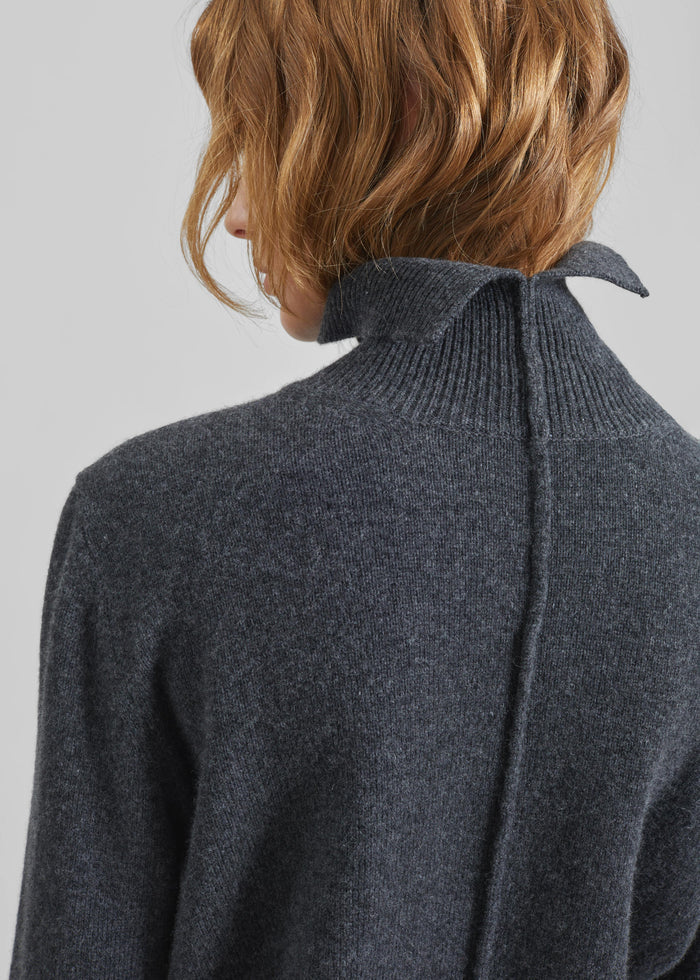 Grenaa Wool Turtleneck Sweater - Dark Grey