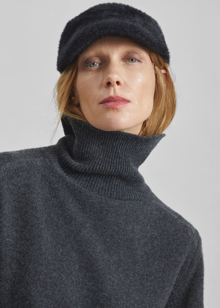 Grenaa Wool Turtleneck Sweater - Dark Grey