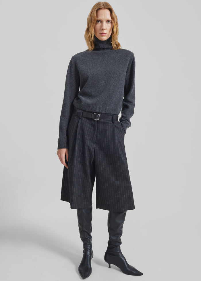 Grenaa Wool Turtleneck Sweater - Dark Grey