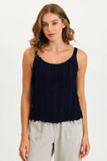 XCVI Haddon Stripe Voile/Jersey A-Line Tank