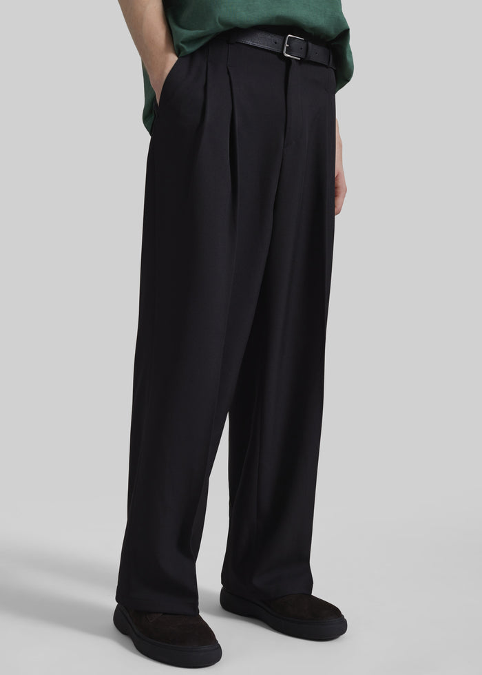 Halbert Pleated Trousers - Black