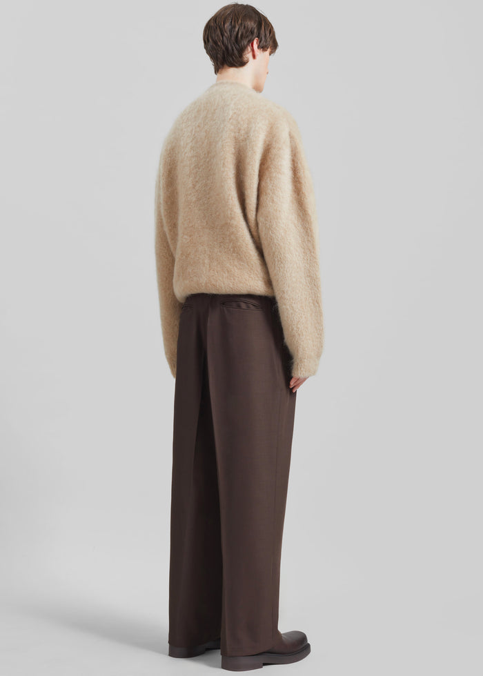 Halbert Pleated Trousers - Brown