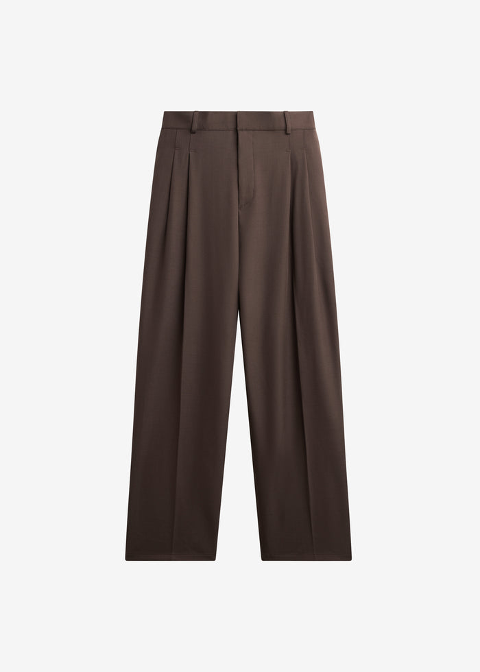 Halbert Pleated Trousers - Brown