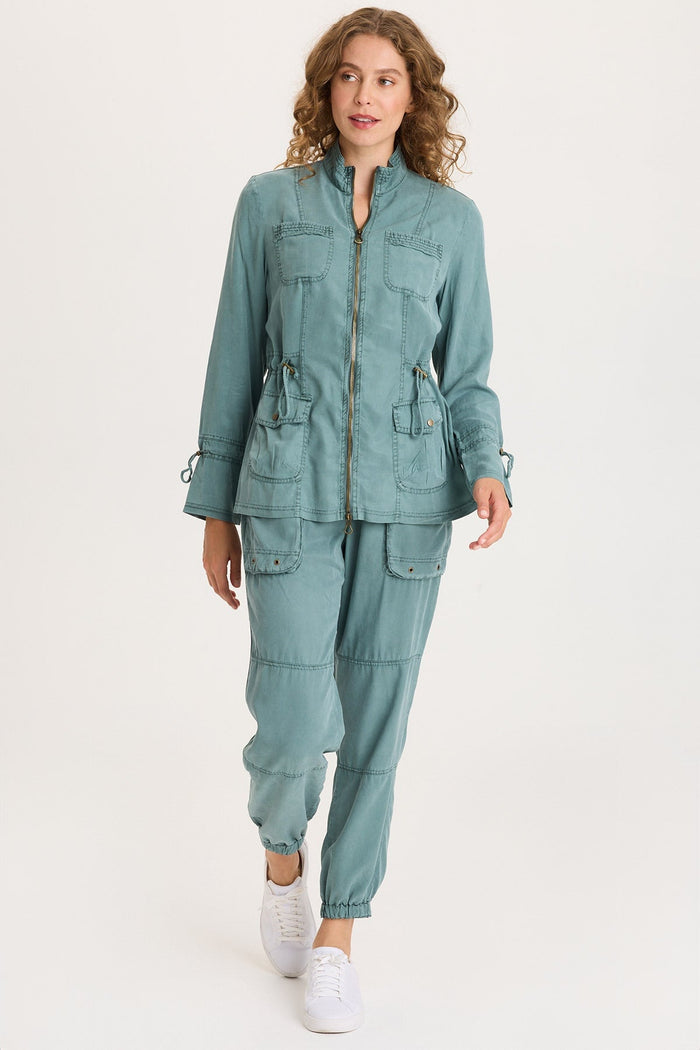 XCVI Hall Four Pocket Cinchable Twill/Rib Jacket