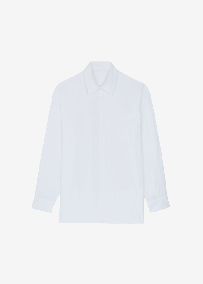 White Silky Oversized Button Shirt Shirt The Frankie Shop