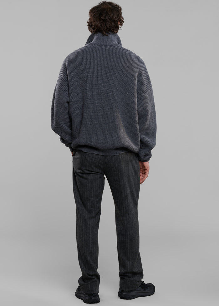Harrison Quarter Zip Jumper - Grey Melange