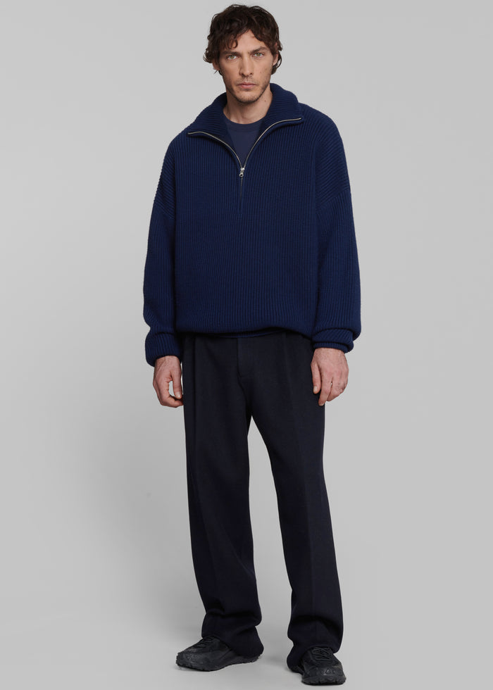 Harrison Quarter Zip Jumper - Navy