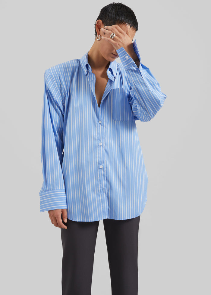 Heaton Double-Sleeve Padded Shirt - Blue/White Stripe