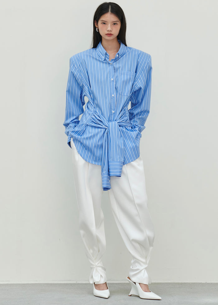 Heaton Double-Sleeve Padded Shirt - Blue/White Stripe