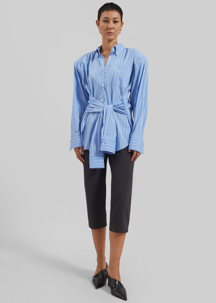 Heaton Double-Sleeve Padded Shirt - Blue/White Stripe