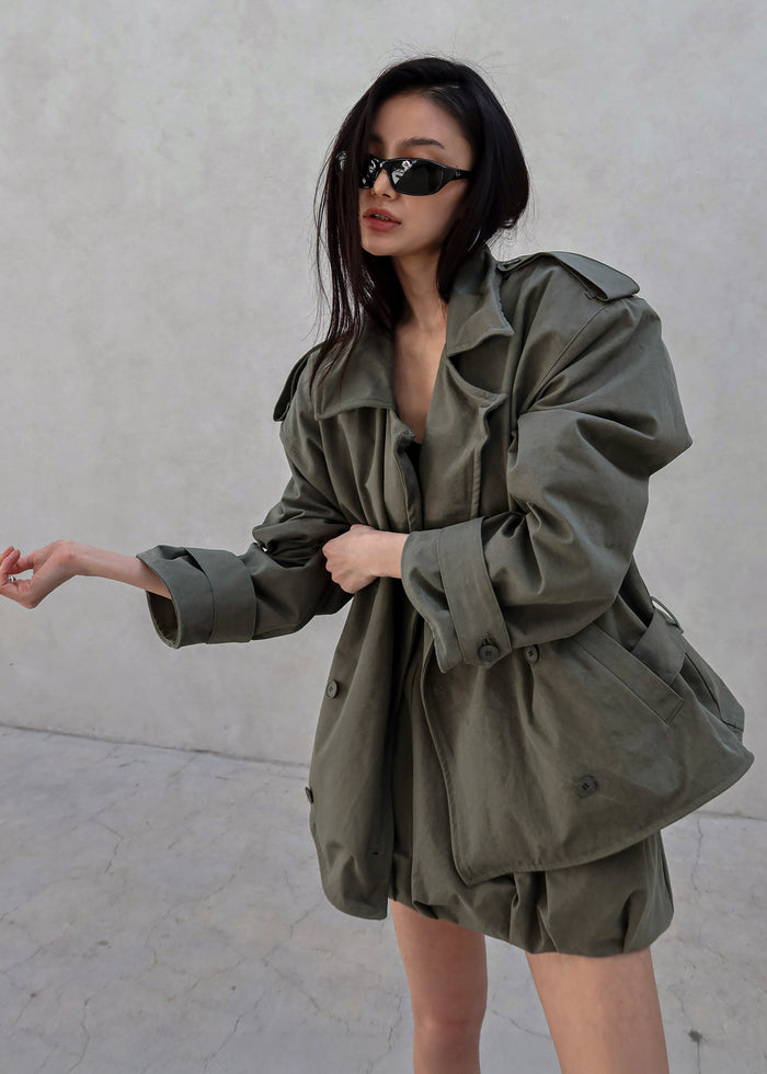 Hedley Wired Short Trench - Olive