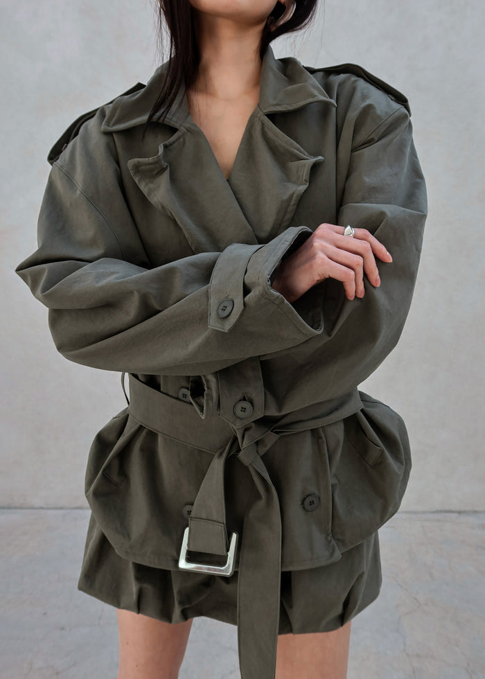 Hedley Wired Short Trench - Olive