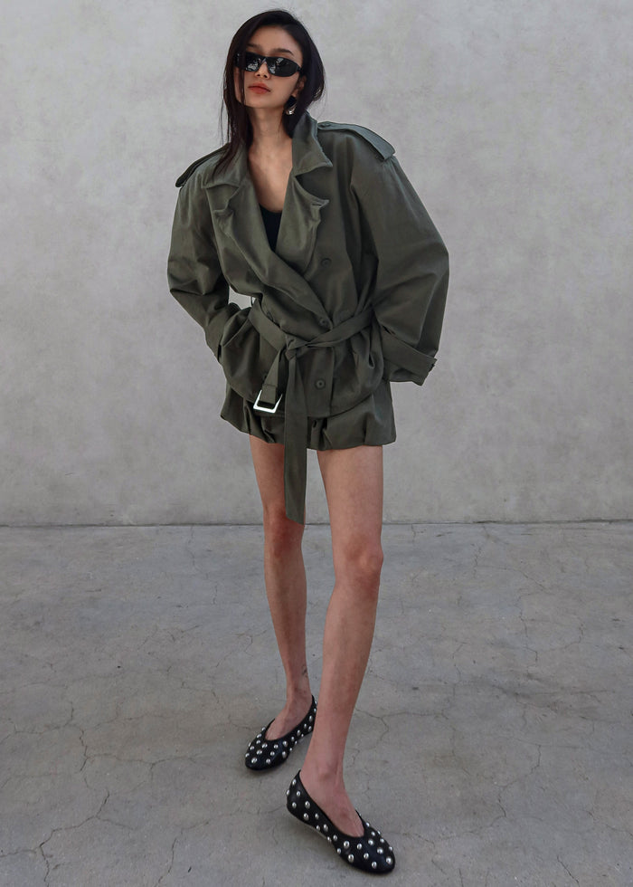 Hedley Wired Short Trench - Olive