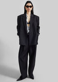 Helmond Pleated Trousers - Black Multi Stripe
