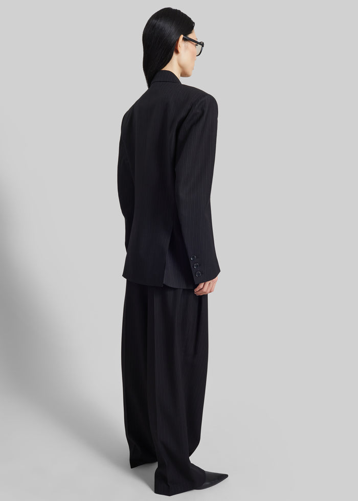 Helmond Pleated Trousers - Black Multi Stripe