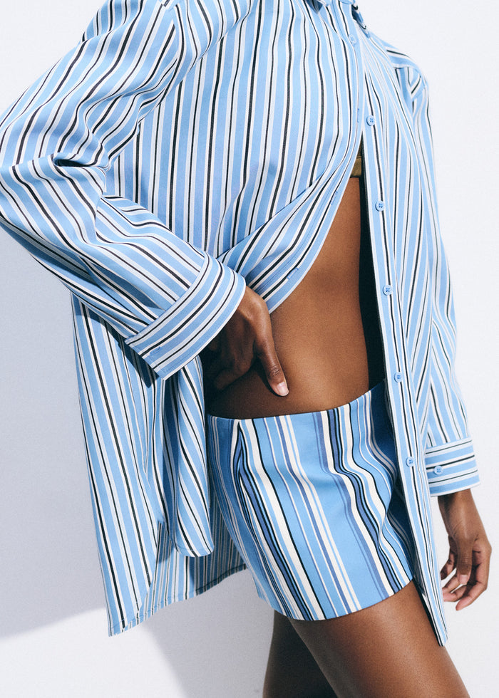 Hera Mini Skirt - Blue Multi Stripe