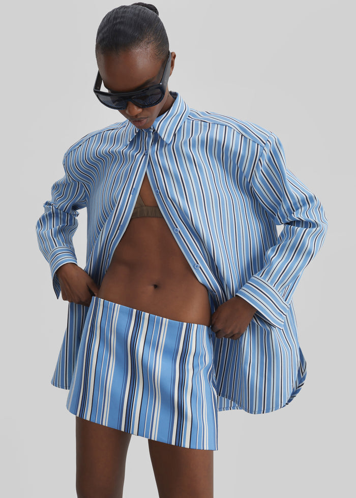 Hera Mini Skirt - Blue Multi Stripe