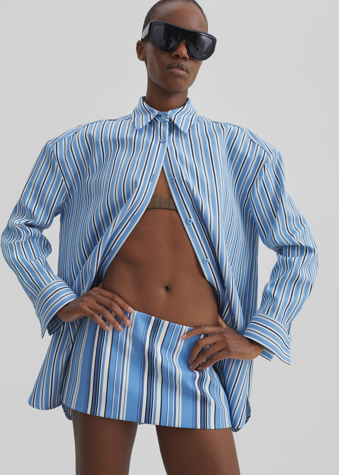 Hera Mini Skirt - Blue Multi Stripe