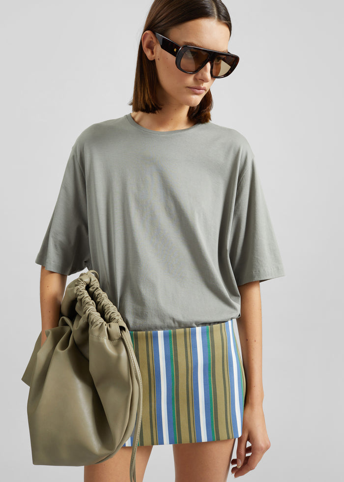 Hera Mini Skirt - Green Multi Stripe