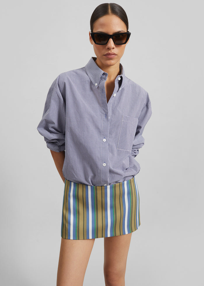 Hera Mini Skirt - Green Multi Stripe