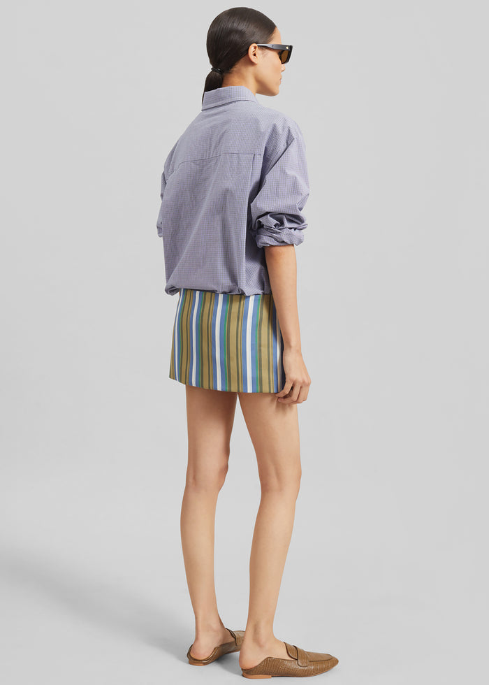 Hera Mini Skirt - Green Multi Stripe
