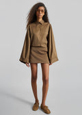 Hera Satin Mini Skirt - Brown